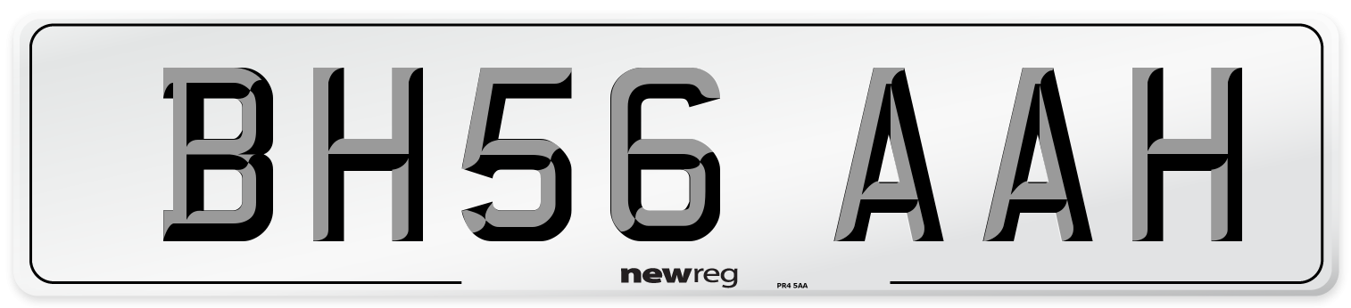 BH56 AAH Number Plate from New Reg